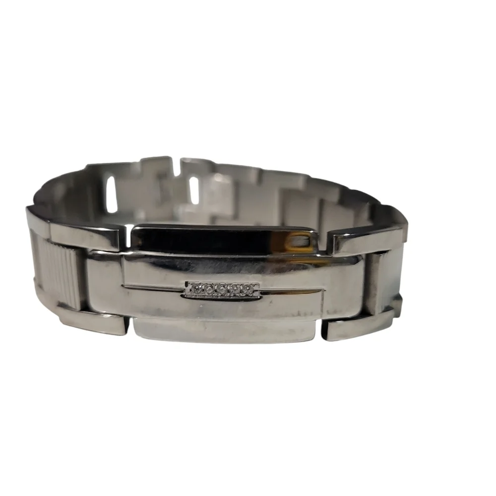 Legacy For Men By Simone Crystal Accent Textured Bracelet 9